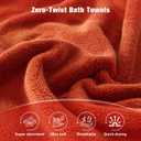 COZYART Luxury Bath Towels 4 PCS, 27x54 650 GSM Turkish Cotton Burnt Orange | Zero Twist 100% Ring Spun Cotton, Fluffy, Ultra Soft, Super Absorbent, Quick Dry, Large Towels for Hotel Spa Bathroom Shower