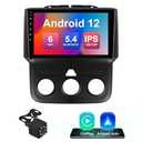 2+32G 9-inch Android 12 Car Stereo for Dodge RAM 1500/2500/3500 2013-2018 IPS Touchscreen Screen Car Radio with Carplay & Android Auto Support Backup Camera GPS FM Navi BT SWC