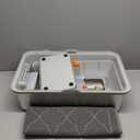 Stainless Steel Cat Litter Box, 4-in-1 Cat Metal Litter Box Set, Extra Large Top Entry Litter Box Enclosed, with Litter Mat, Litter Scoop, Light Grey (gray)