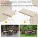 3 Pack Outdoor Replacement Cushions, Fit for 4-Seater Wicker Rattan Patio Conversation Set, 36x18x3,18x18x3, Liner & Cover