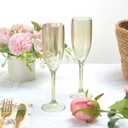XUWAIDSGN 10 Pcs Reusable Champagne Flutes Plastic Wine Glasses Bulk Vintage Champagne Flutes Mimosa Bar Glasses Stemmed Drinking Cups 5.4OZ for Christmas Birthday Wedding Bride