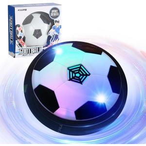 Hover Soccer Ball - Air Floating Soccer Toy with LED Lights and Foam Bumper Indoor Games for Boys and Girls, 3-12 Years (Large, Blue)