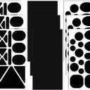 9 Sheets 96 Pcs Nylon Repair Patches Self Adhesive Patch Different Size and Shapes Clothes Waterproof Lightweight Clothing Fabric Repair Patch for Down Jacket, Tent Clothes, Outerwear(Black)