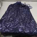 hibshaby Women's Glitter Sequin Dress Halter Neck Party Cocktail Sparkly Mini Dress Clubwear (Medium, Blue)