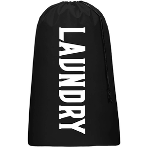 XL Travel Laundry Bag, Machine Washable Dirty Clothes Organizer, Large Enough to Hold 4 Loads of Laundry, Easy Fit a Laundry Hamper or Basket (Black, 24" x 36")