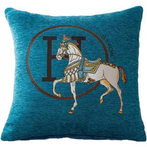 18x18'' inches Throw Pillow Cushion Covers Set Pack of 2 Pcs - Luxury Horse Embroidery Modern Style Couch Sofa Pillow Cover for Living Room Bedroom (Green)