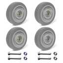 4 Inch Caster Wheels, Thermoplastic Rubber Wheels Silent Castor (Set of 4)- Heavy Duty Caster Wheels with 1600 lb Capacity, Industrial Casters Wheels for Cart Furniture Workbench