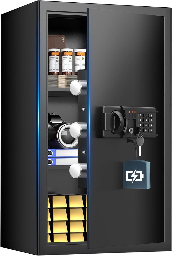 4.5 Cuft Large Fireproof Safe Box, Home Safes Water and Fireproof, Fire Proof Safe with Programmable Keypad, Smart Alert, Removable Shelf, Fire Proof Safes for Home Money Document Valuables