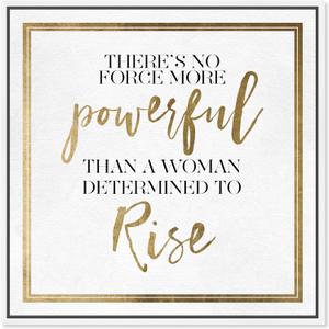 The Oliver Gal Artist Co. Typography Wall Art Canvas Prints Empowered Women Quotes and Sayings Woman Rise Home Dcor, 20" x 20", White Floating Frame