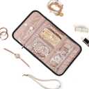 BELALIFE Travel Jewelry Case Organizer, Medium Foldable Storage Roll for Earrings, Necklaces, Rings, Bracelets, Brooches, Black