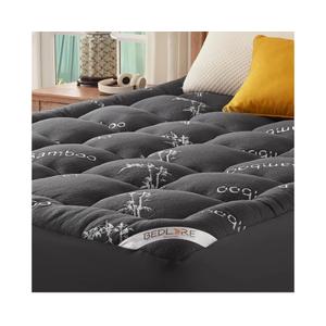 BEDLORE Queen Mattress Topper Viscose Derived from Bamboo, Thick Pillow Top Mattress Pad with Stretchable Pockets for 6-18 inches Mattress, Soft Mattress Topper for Back Pain Relief(Dark Gray)