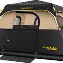 FanttikOutdoor Zeta C6 Pro Camping Tent 6 Person Instant Cabin Tent Setup in 60 Seconds with Rainfly & Windproof Portable with Carry Bag for Family Camping & Hiking,  Khaki, 10' x 9' x 66''