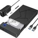 Hard Drive Enclosure 3.5, FEMORO USB 3.0 Internal SATA HDD Case with 12V 2A DC Power Adapter for Internal 3.5 inch HDD Reader, up to 20TB, Support UASP