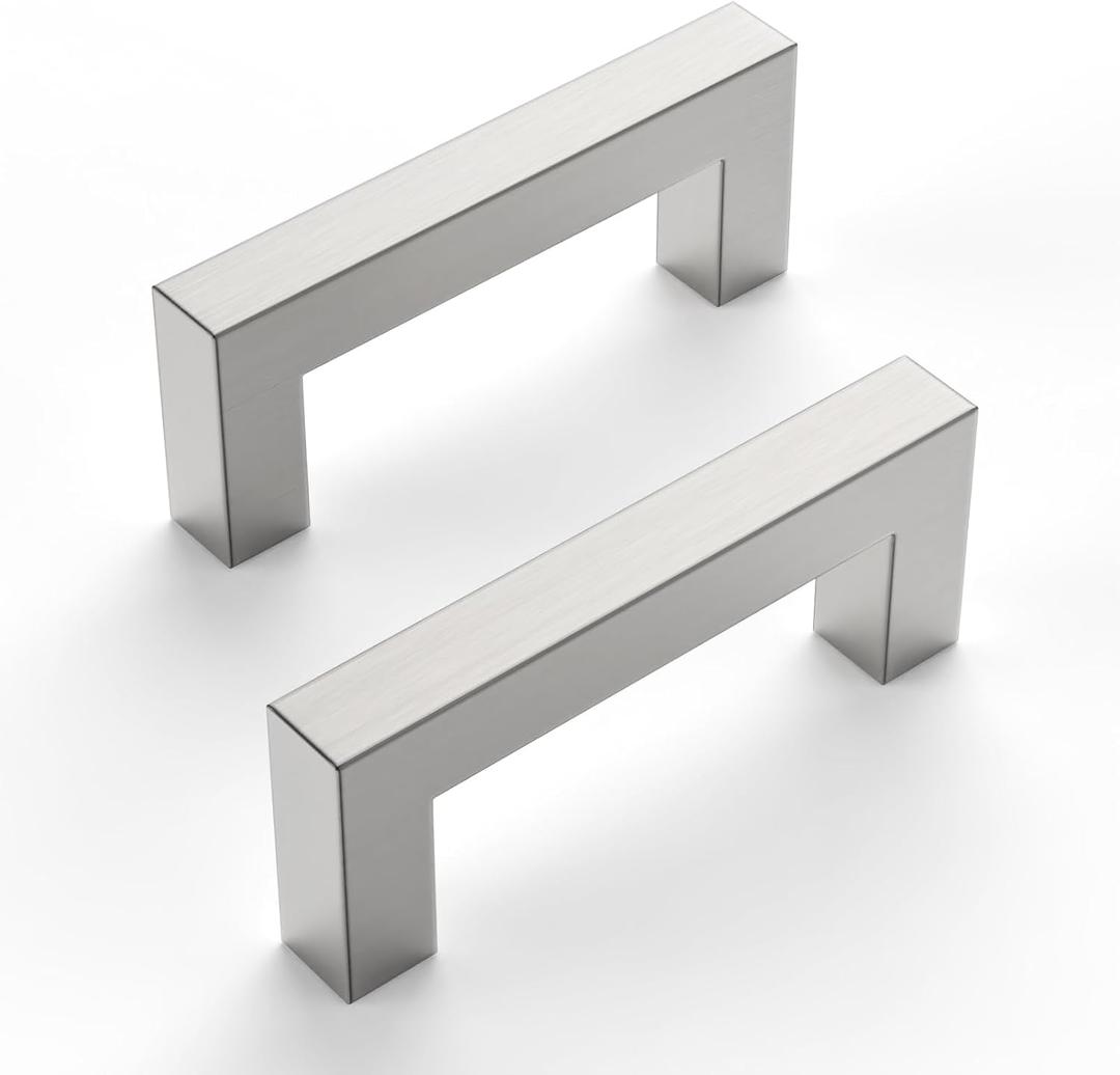 10 Pack Nickel Cabinet Pulls - 3 Inch Kitchen Handles for Cabinets and Drawers (3"/76MM Hole Center)