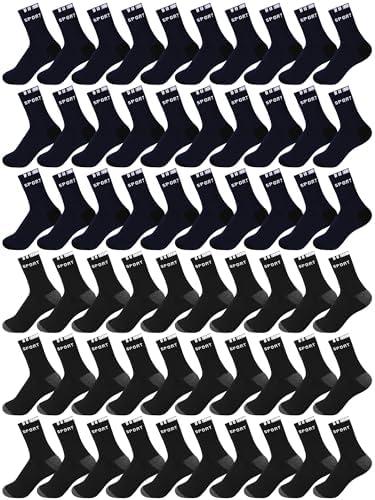 Fourluoo 60 Pairs Mens Socks Bulk Homeless Thermal Winter Moisture Wicking Sports Ankle Sock for Men Unisex