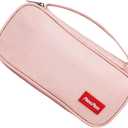 3 x Large pencil case, cute pencil pouch School Supplies Girls, Back to school teen College Stationary (2431-Pink)