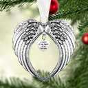 2 x Christmas Ornaments Butterfly Pendant, Tree Decorations, Antique Silver Tone Butterfly Charms, Car Rearview Mirror Pendant, Keepsake for Family (Heaven)