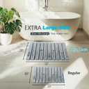 Extra Large Black Floral Super Absorbent Quick Dry Stone Bath Mat 32x20