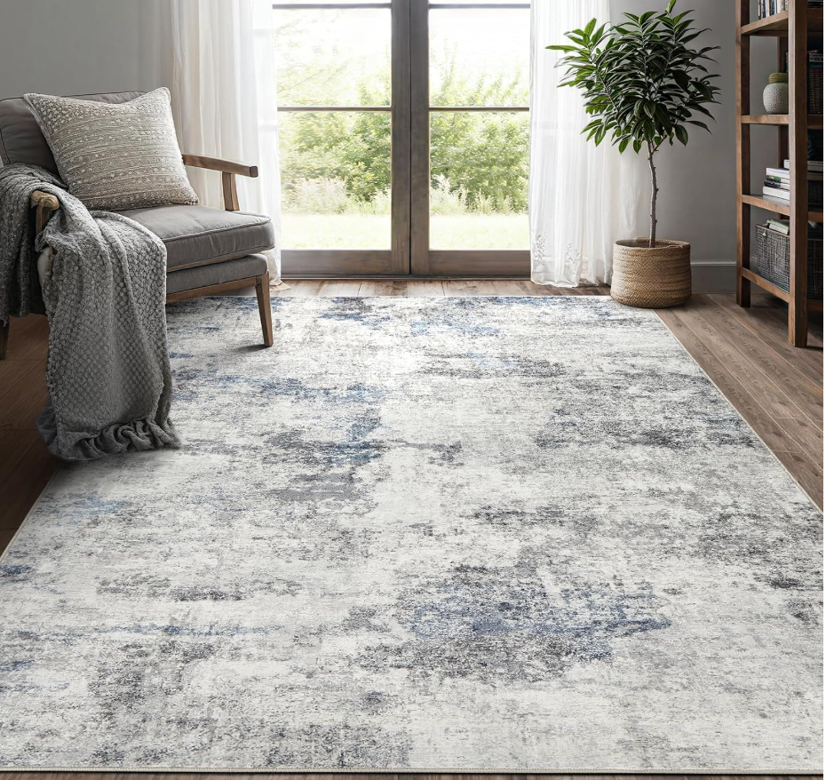 5x7 Area Rug for Living Room Washable Abstract Indoor Carpet