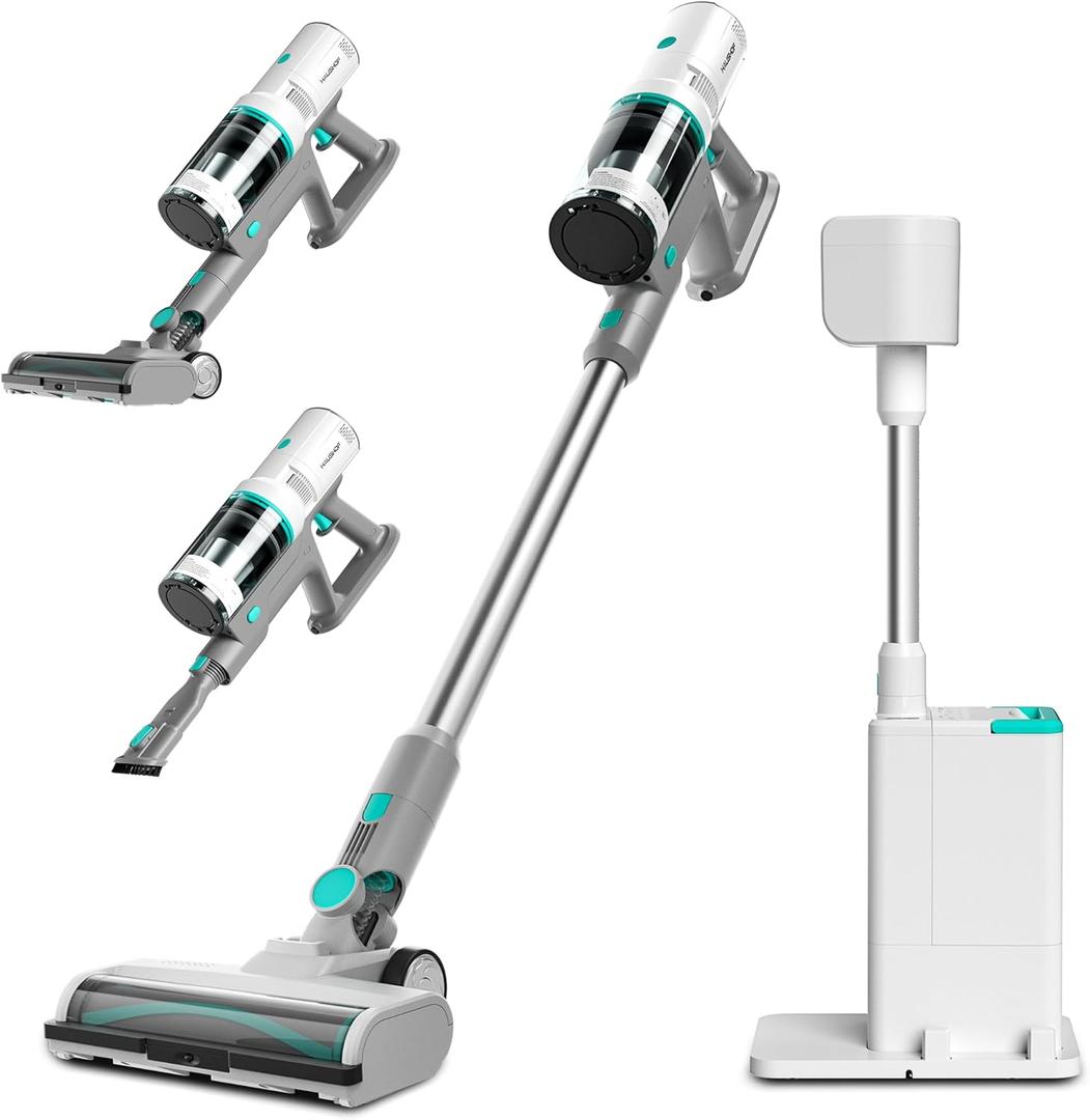 HAUSHOF Cordless Vacuum Cleaner with Auto Empty Station, 250W Motor, HEPA Filter, Anti-Tangle Brushroll, Stick Vacuum for Pet Hair, Hardwood Floors, Carpets