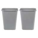 Amazon Basics Rectangular Commercial Office Wastebasket, 10 gallon (Pack of 2), Grey