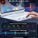 SIBEITU Keyboard Case for iPad Pro 11 Inch (M5 2025 / M4 2024), 360 Rotatable iPad Pro 11 Clear Cover with Multi-Touch Trackpad, 7-Color Backlight & 3 Brightness, High-Tech Visible PCB Design, White