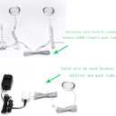 Flexible Extendable Cables for AIBOO LED Under Cabinet Lighting Kit White Cord 60 inch Extension Cords (2-pin White Cords, 4 Packs)