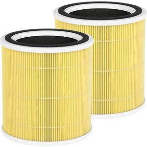 2-Pack AC400 Replacement Filter Compatible with Purivortex AC400 Air Purifiers, 3-in-1 Filter, Yellow