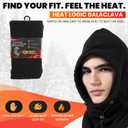 Heat Logic Sherpa Fleece Balaclava and Trapper Hat for Men, Warm Winter Face Mask for Adult, Face Cover Winter Hat (Black)