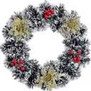 Christmas Wreath for Front Door, Pinecone Ornaments Wreath for Winter Tree, Holiday Party Decorations