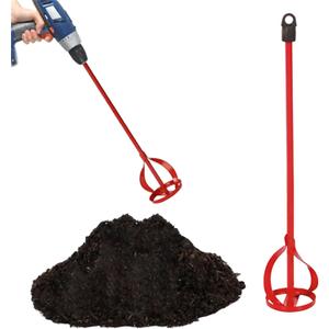 Compost Stirring Tool Pack of 2, Mud Mixer Attachment, Compost Mud Turning Bar 15.7in,Mud Turner and Mixing Tool for Outdoor Compost Bins for Slurry, Red