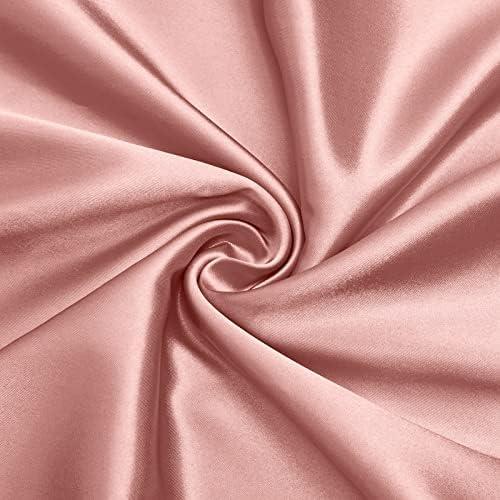 Rose Gold Satin Fabric Shiny & Soft Cloth Fabric, Silky Satin Fabric for Bridal Dress, Wedding Decorations, Crafts, Sewing, Draping , size -7x108inc/17x275cm
