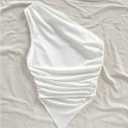 WDIRARA Women's Floral One Shoulder Tank Top Starfish Shell Print Asymmetrical Crop Tops (White, M)