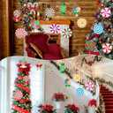 28 Pcs Candy Christmas Ornaments, Christmas Tree Sign Ornaments, Peppermint Candy Yard Signs Decorations, for Xmas Tree, Door, Lawn, Birthday Party, Garden Decoration