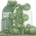 PartyWoo Sage Green Balloons 140pcs Different Sizes Pack of 18 12 10 5 Inch Olive Eucalyptus Dusty Green Boho Neutral Balloon Arch Kit for Jungle Forest Dinosaur Birthday Party Decorations Green-F81