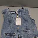 ELLEVEN Womens Summer Cropped Denim Vest, V-Neck Crop Western Jean Vest Top for Women Country Trendy Outfits, Size M