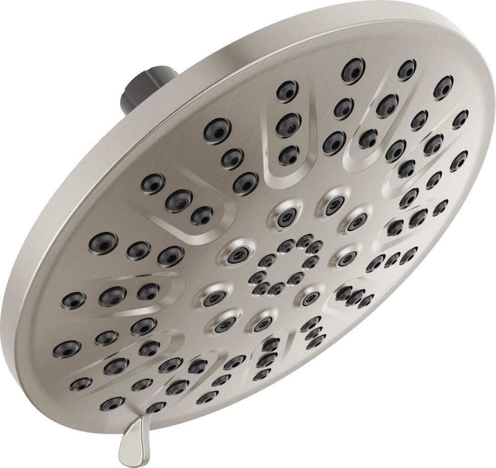 Delta Faucet 4-Setting Shower Head, Brushed Nickel, Round, High Pressure, Metal, 1.75 GPM Flow Rate Shower Head, Brushed Nickel 75617SN (Stainless)