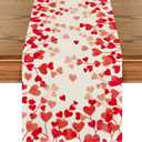 Artoid Mode Red Love Valentine's Table Runner, Anniversary Wedding Kitchen Dining Table Decoration for Home Party Decor 13x48 Inch (13" x 48", Table Runner)