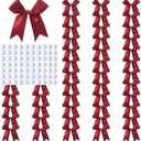 Red Gift Wrap Bows - 50 Pcs 3.3 Inch Elegant Bows for Gift Wrapping, Party Decorations, Wedding Decor, Baby Shower, Christmas, Birthday, Crafts, Gift Bags