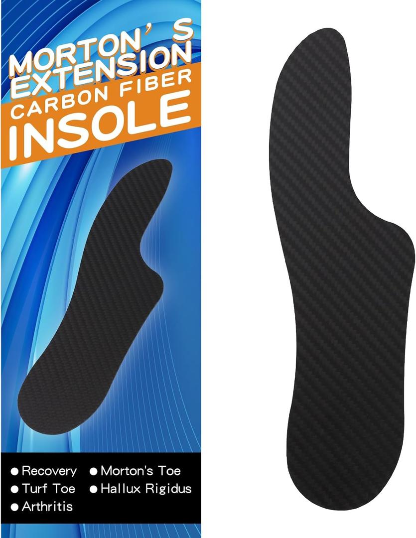 Morton's Extension Orthotic Rigid Carbon Fiber Insole Insert for Men Women for Morton's Toe Turf Toe Hallux Rigidus Arthritis Limitus (1 Pc, 11.05 / 280mm - Men's 10.5 / Women's Size 11.5)