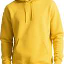 Men's Hoodies Pullover Hooded Sweatshirt Midweight Athletic Hoodie for Men Long Sleeve Fleece Sweat Shirt with Pocket (X-Large, Yellow)