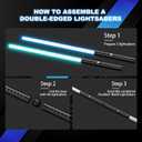 Lightsabers 15 Colors, Metal Hilt 2-in-1 Dueling Double Light Sabers, Rechargeable, Force Sound, Silent Mode, Heavy Dueling, Toys for Adults Kids Christmas Birthday Gifts Cosplay, Medium