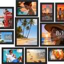 Upsimples 10 Pack Picture Frames Collage Wall Decor for Mounting or Tabletop Display, Photo Gallery Frame Set for Family, Multi Sizes Including 8x10, 5x7, 4x6, Black