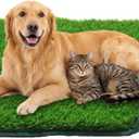 1.2'' Thick Woven Fake Grass Mat for Dog, Glue-Free Artificial Turf Potty Training Pad with Fast Drainage, Machine Washable Pet Pee Pad, Indoor Outdoor Non-Toxic Rug (Medium)