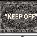 KEEP OFF Cashew Floral 6.6x9.8 ft Plush Area Rug Hypebeast Room Decor, 6'7" x 9'11"