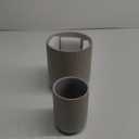 LE TAUCI Utensil Holder, 7.3"+5.4" Ceramic Kitchen Utensil Holder for Countertop, Large Cooking Utensil Crocks for Kitchen Counter, Morden Utensil Organizer for Spatula, Set of 2, Glaze Marble Gray