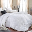 600-Thread-Count Egyptian Cotton Goose Down Comforter, 55 oz. Fill Weight, Baffle Box Design - Solid White (King Size)