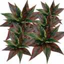6 Pack Artificial Hostas for Outdoors Faux Greenery Plants Tropical Bushes Fake Greenery UV Resistant for Porch Patio Balcony Garden Planter or Indoor Decor