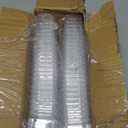 Eupako 100 Pack 5 oz Square Clear Plastic Dessert Cups with Spoons Small Clear Plastic Tumbler Cups Great for Desserts, Appetizers, Puddings, Mousse, Parfait