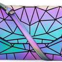 LOVEVOOK Geometric Luminous Purses and Handbags for Women Holographic Reflective Crossbody Bag Wallet